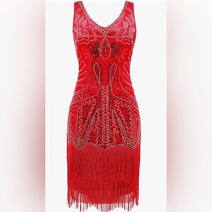 BABEYOND NWT Women’s Flapper Beaded Fringe Dress Size M